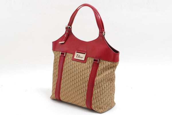 Dior Christian Trotter Tote Bag - Red, Leather