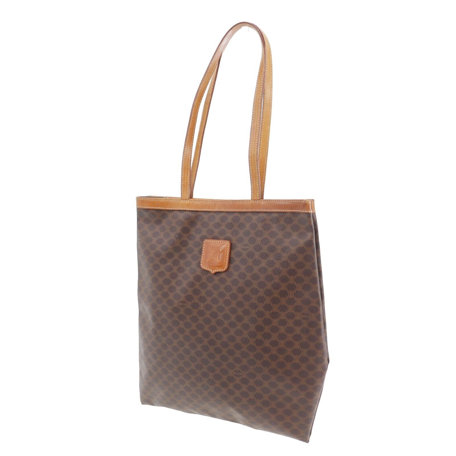 Celine Macadam Pattern Shoulder Tote Bag - Brown, PVC Leather
