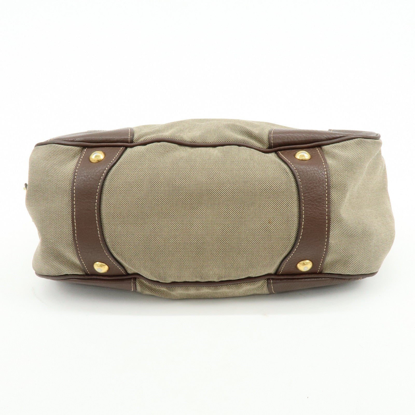 Prada Logo Jacquard Tote Bag - Beige Brown, Leather