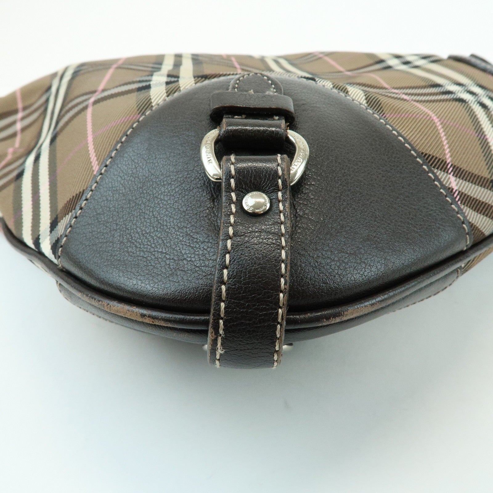 Burberry Nova Plaid Shoulder Bag - Brown, Canvas, Leather