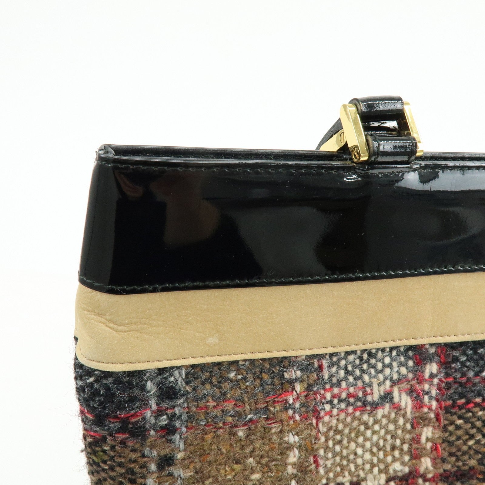 Burberry Tote Bag - Beige, Black, Tweed, Patent Leather, Suede