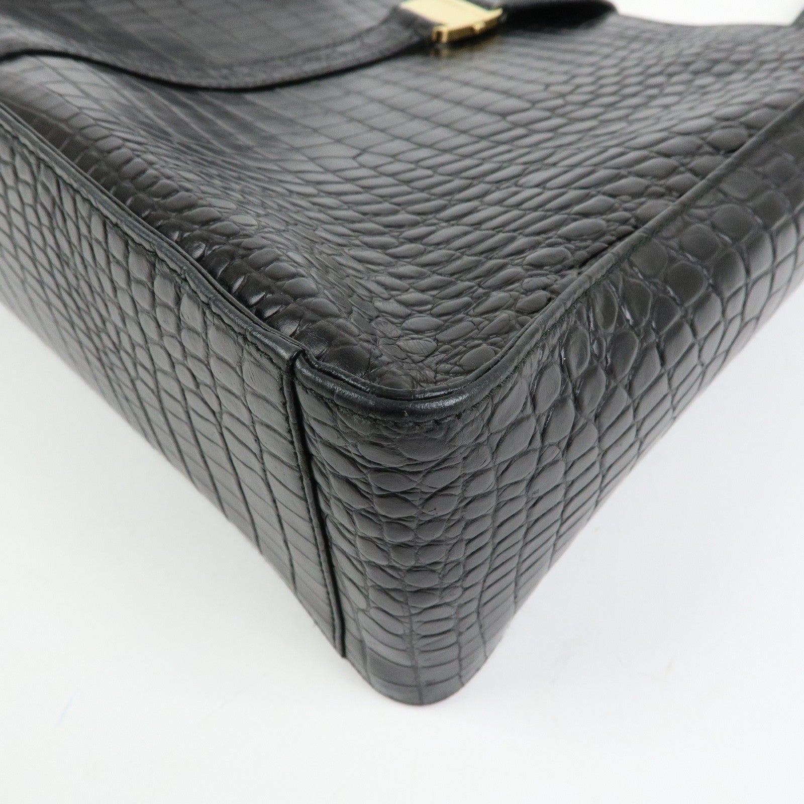 Ferragamo Vara Tote Bag - Black, Embossed Leather