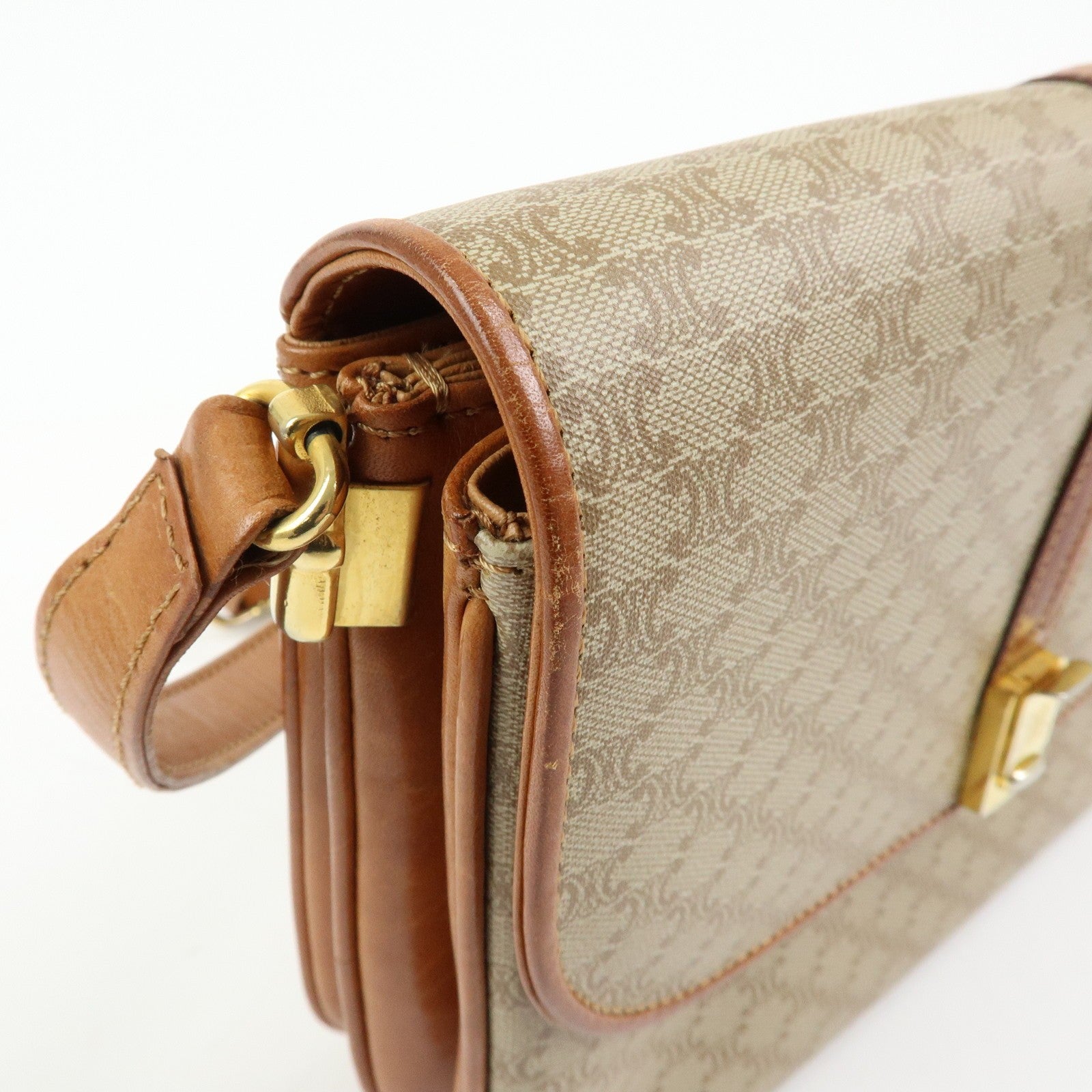 Celine Macadam Shoulder Bag - Beige, PVC Leather