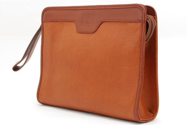 Burberry Burberrys Clutch Handbag - Brown, Leather