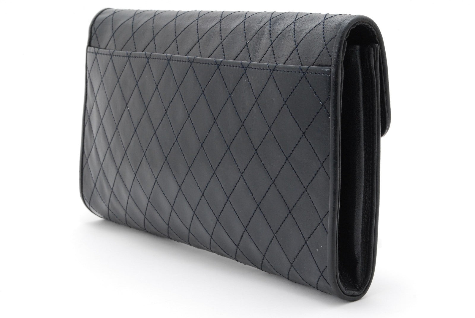 Saint Laurent Yves Clutch Bag - Navy, Leather