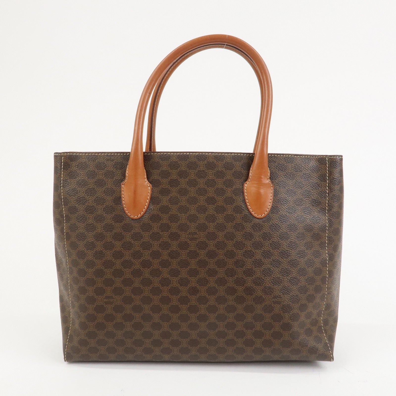 Celine Macadam Hand Bag - Brown, PVC Leather 