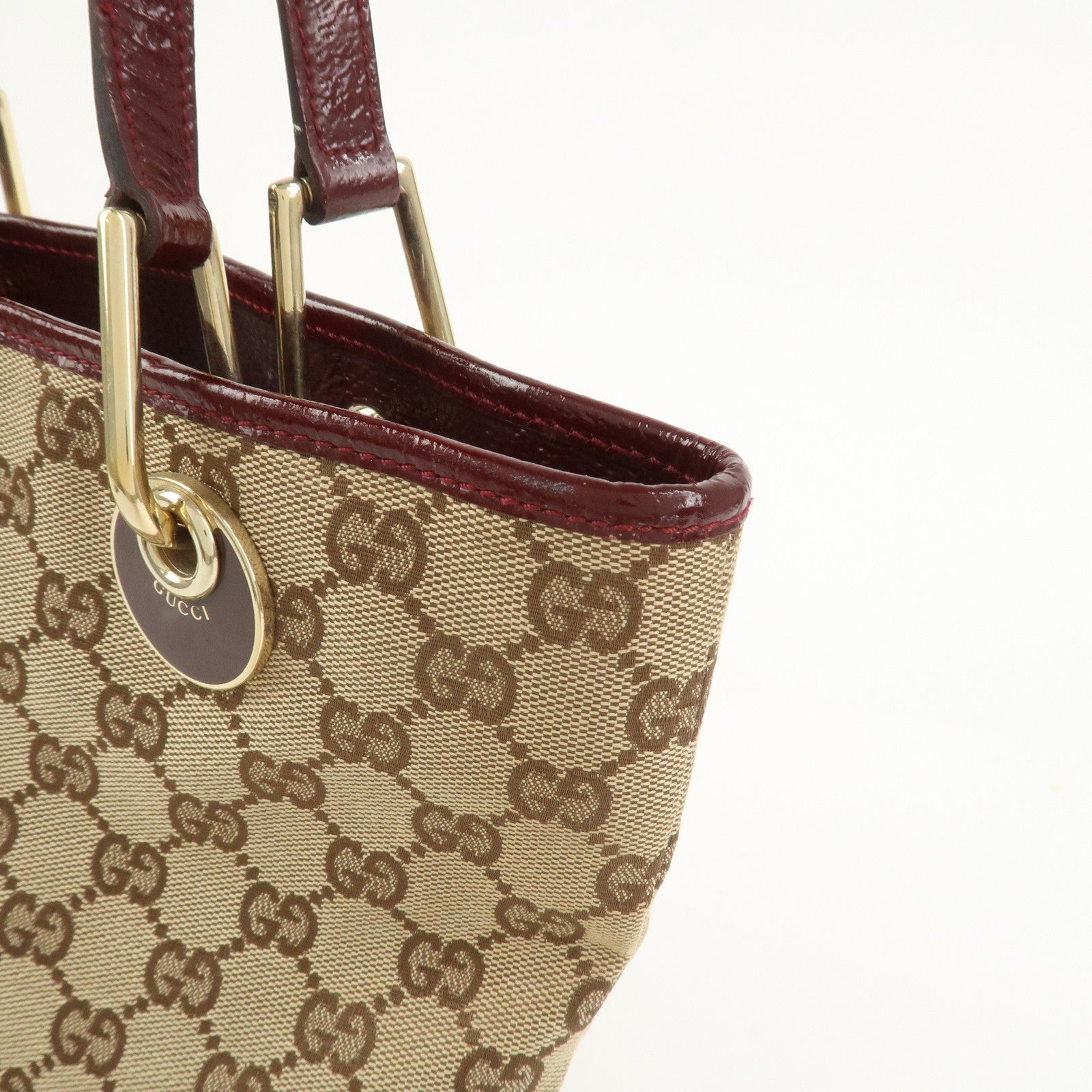 Gucci Tote Bag - Brown Bordeaux, GG Canvas Leather 