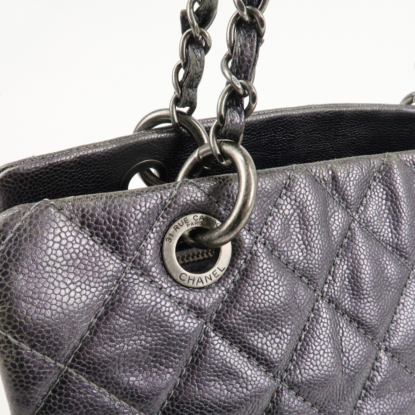 Chanel Matelasse COCO Mark Tote Bag - Gray, Leather