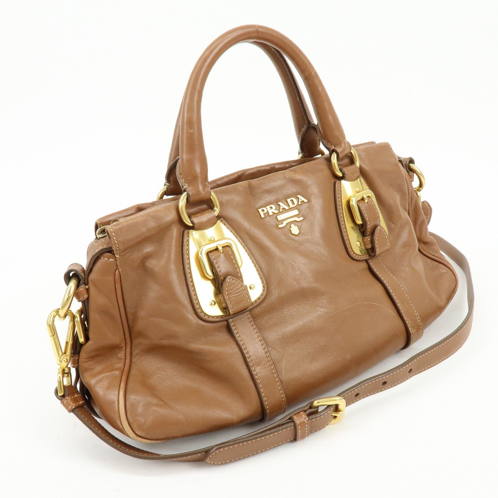 Prada 2Way Bag Handbag - Brown, Leather