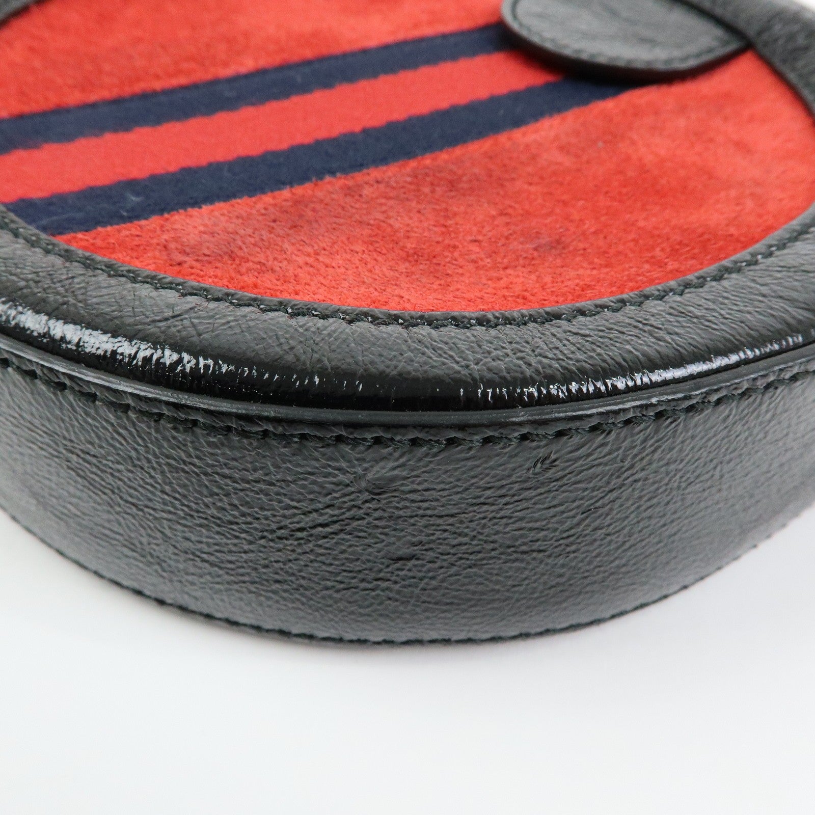 Gucci Shoulder Bag - Red, Black, Suede, Patent Leather