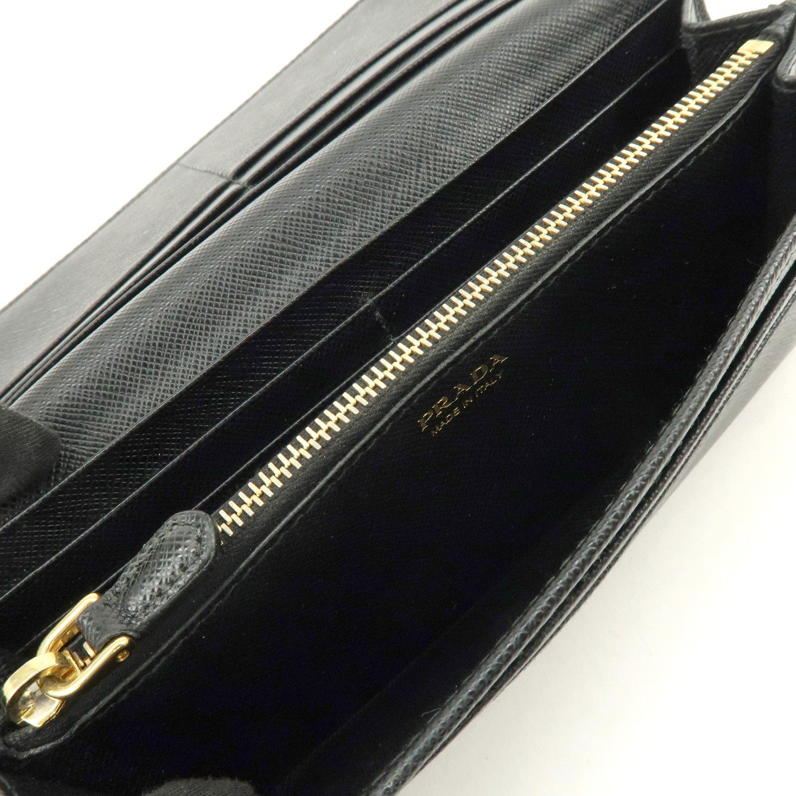 Prada Triangle Logo Wallet - Black, Saffiano Leather