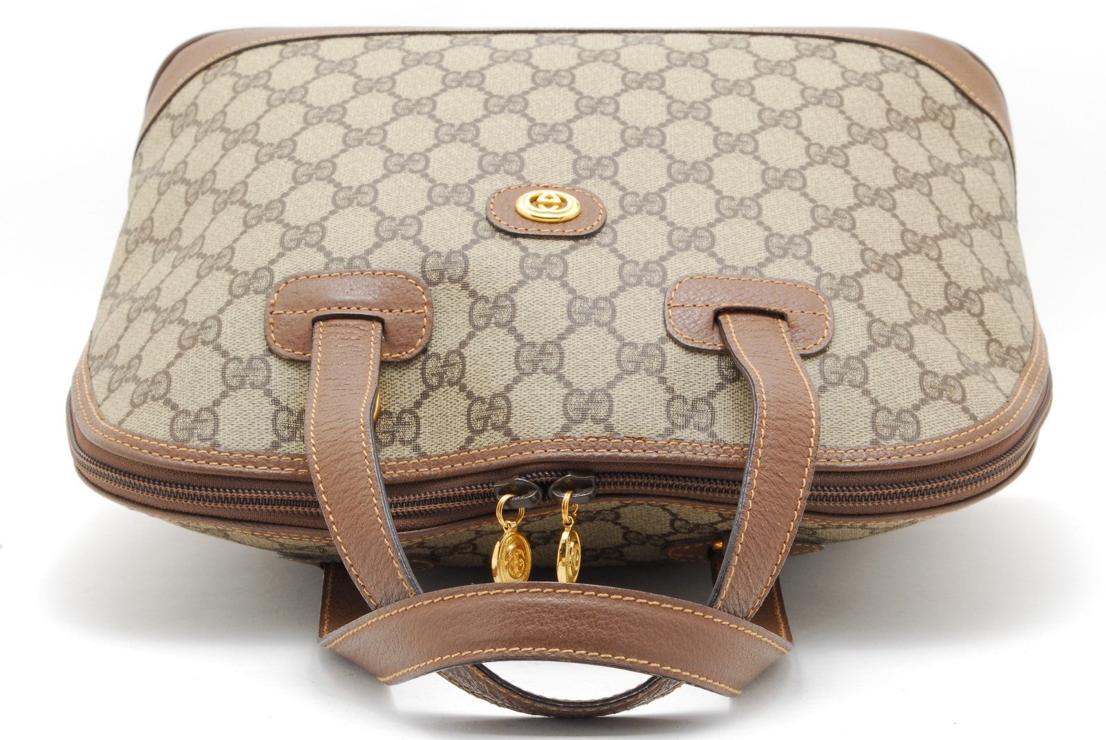 Gucci GG Supreme Hand Tote Bag - Beige Brown, PVC Leather