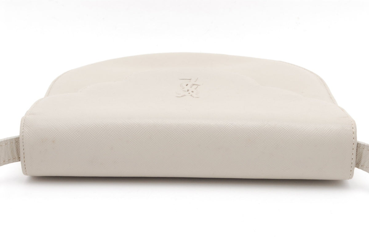 Yves Saint Laurent YSL Flap Bag - White, Leather