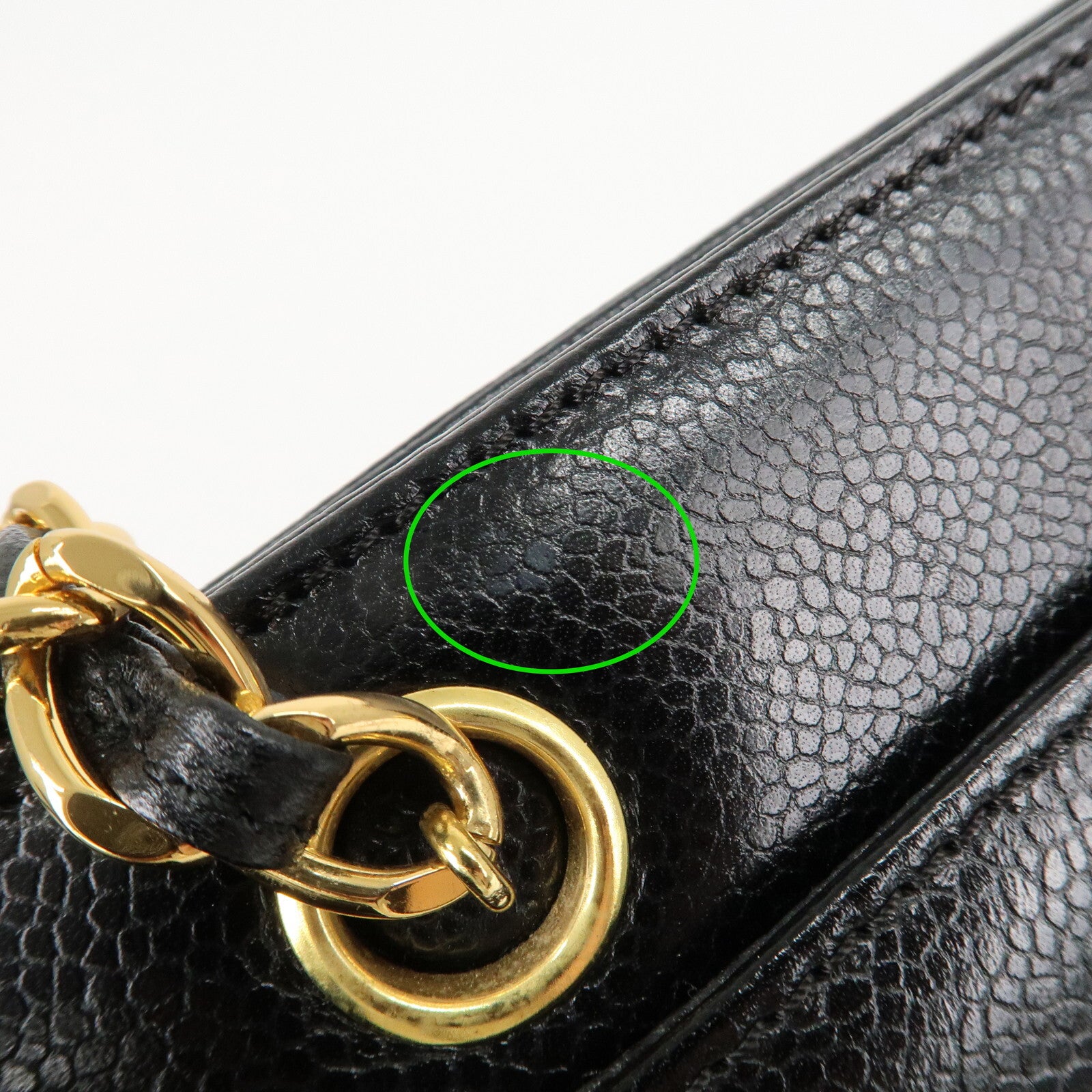 Chanel COCO Mark Caviar Skin Chain Tote Bag - Black/Gold, Caviar Skin