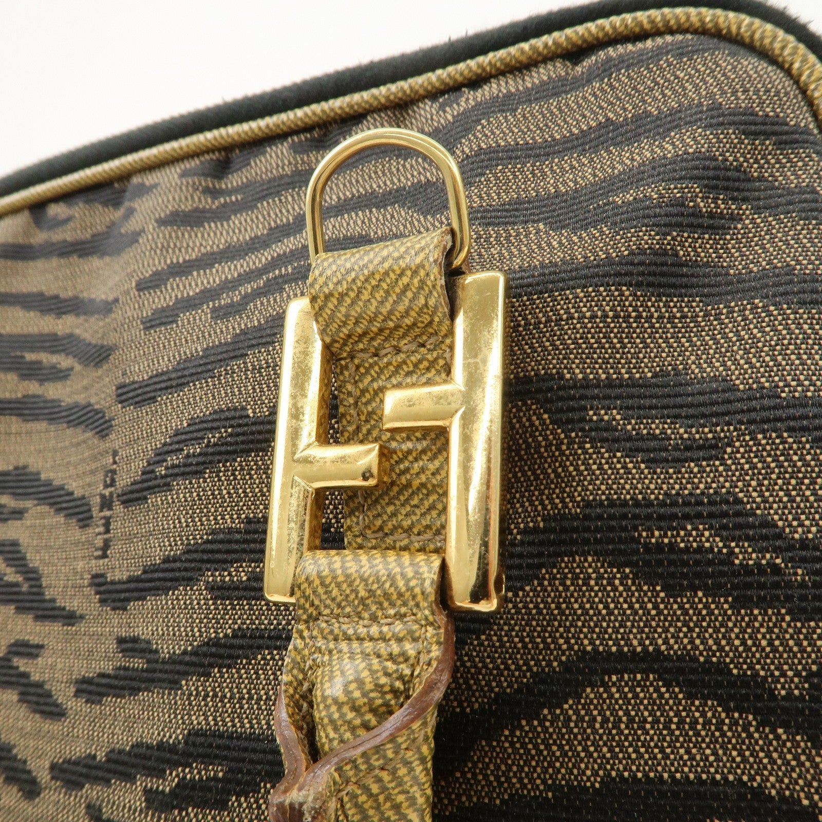 Fendi 2Way Hand Bag - Zebra Print Black Brown, Leather Canvas