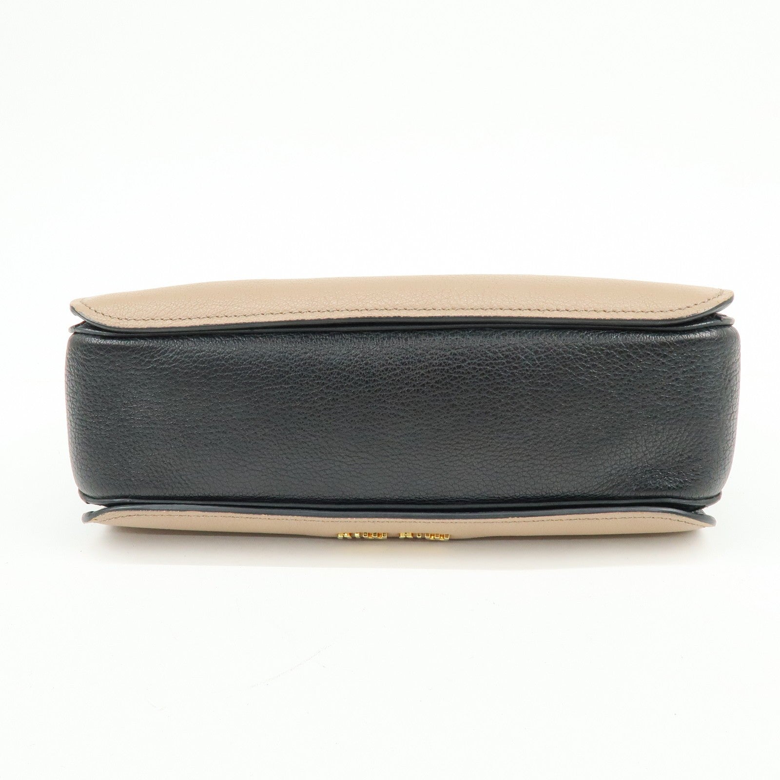 Miu Miu Hand Bag - Beige Black, Madras Leather