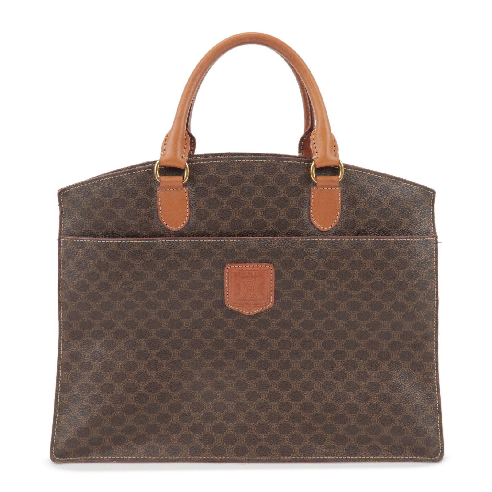Celine Tote Bag Handbag - Brown, PVC Coated Canvas and Leather