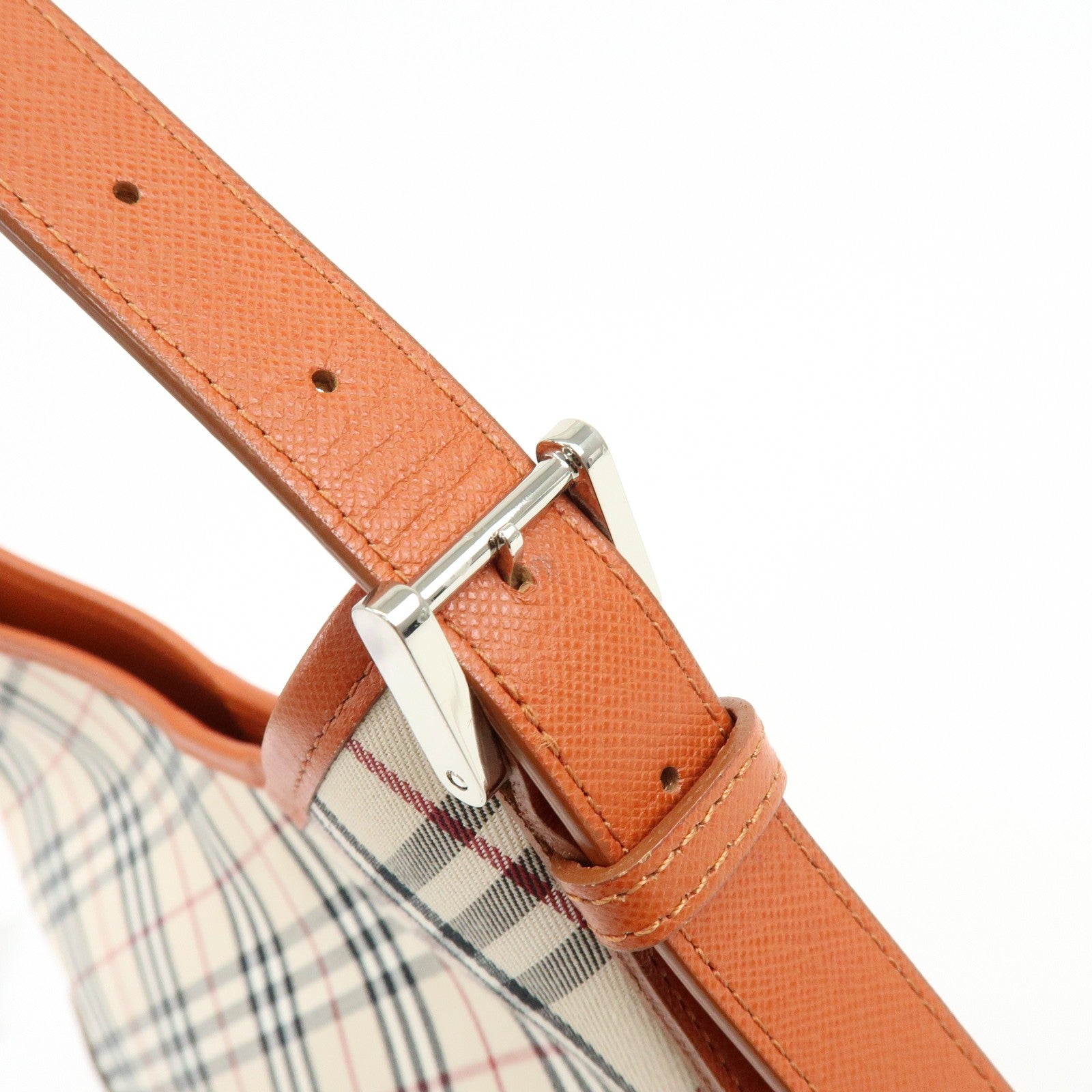 Burberry Nova Plaid Shoulder Bag - Beige, Canvas, Leather