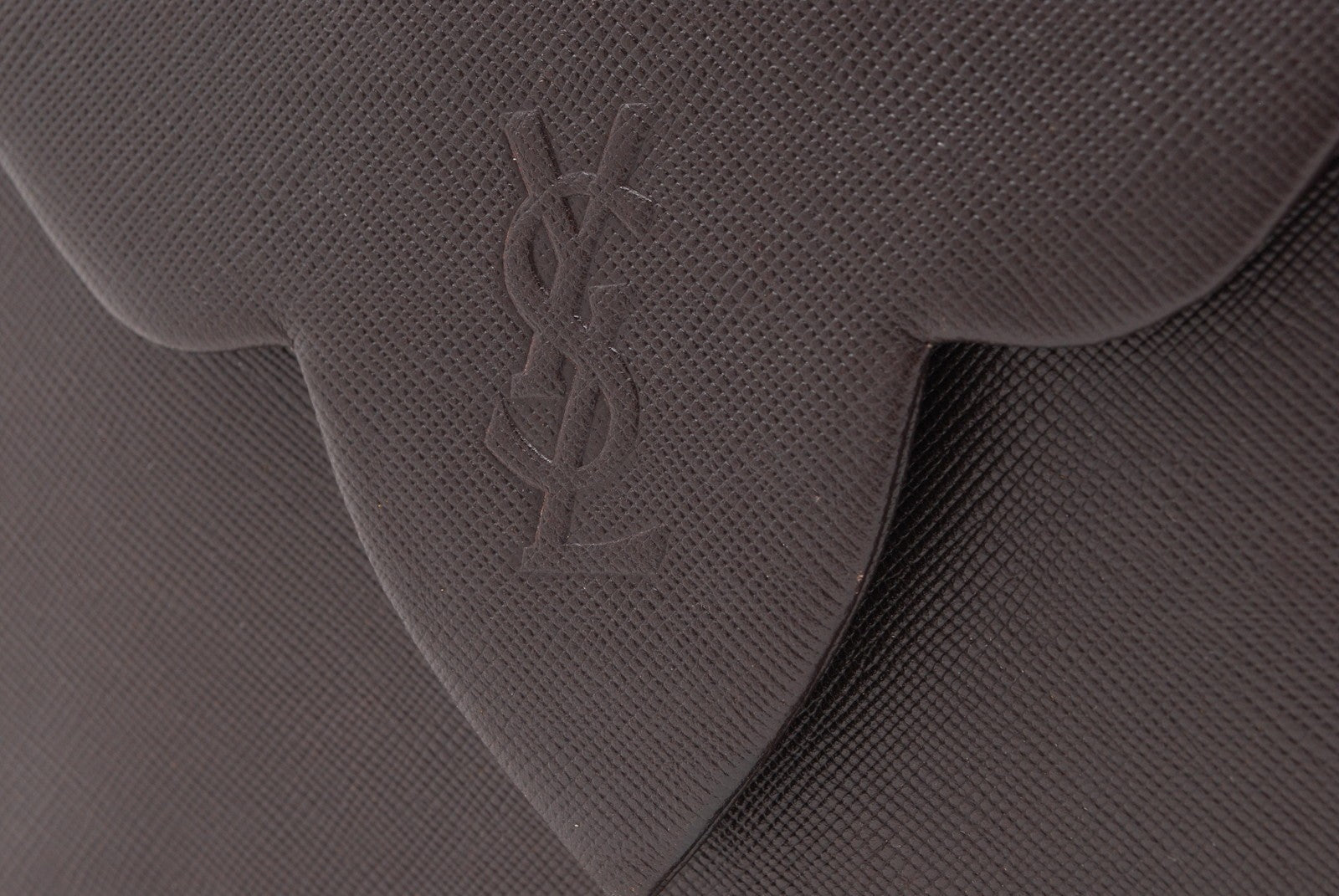 Saint Laurent Yves Clutch Hand Bag - Brown, Leather 