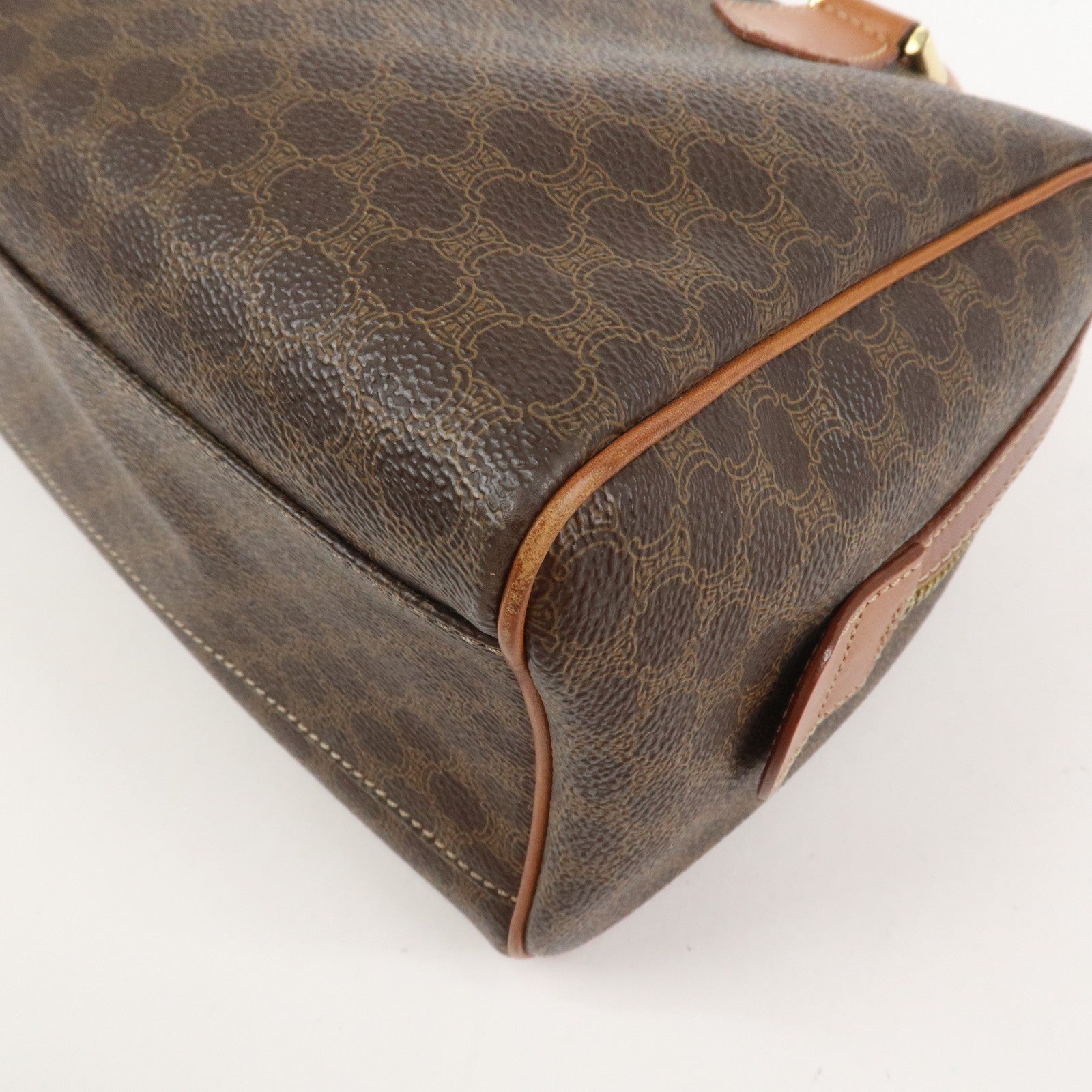 Celine Macadam Boston Hand Bag - Brown, PVC Leather 