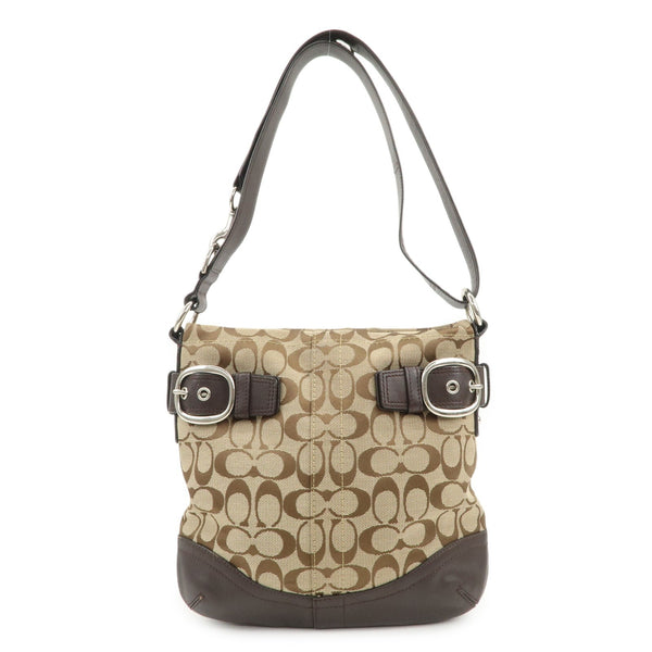 Coach Shoulder Bag - Beige, Canvas and Leather