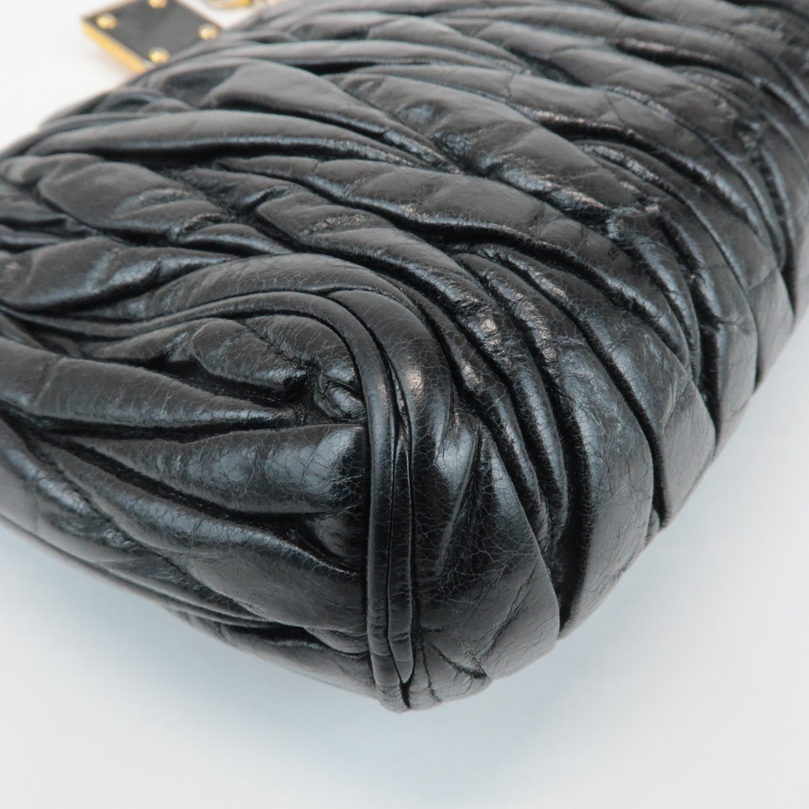 Miu Miu Matelasse Shoulder Bag - Black, Leather