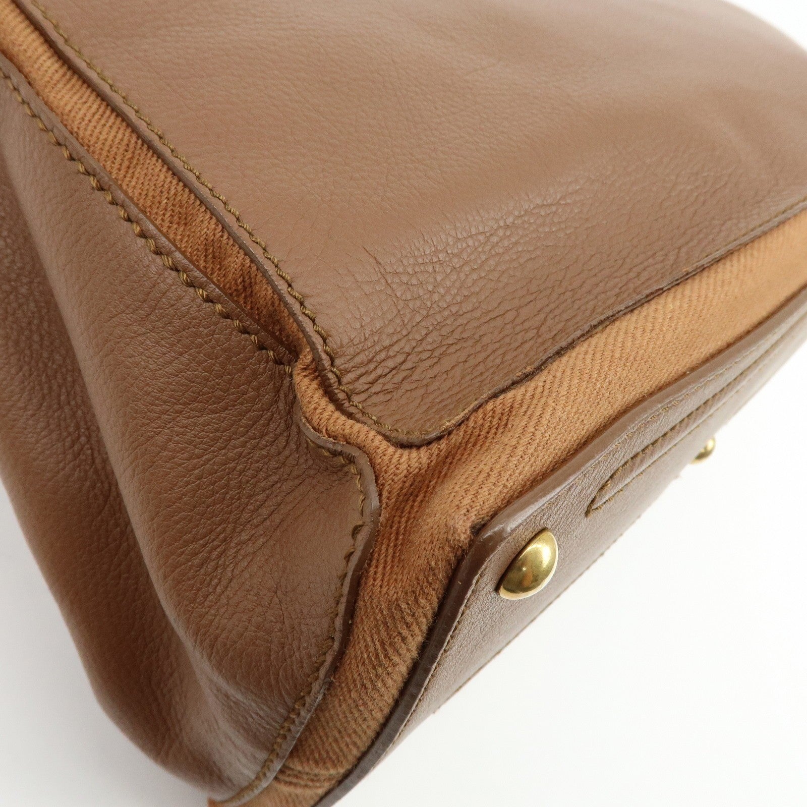 Saint Laurent Hand Bag - Brown, Leather and Canvas