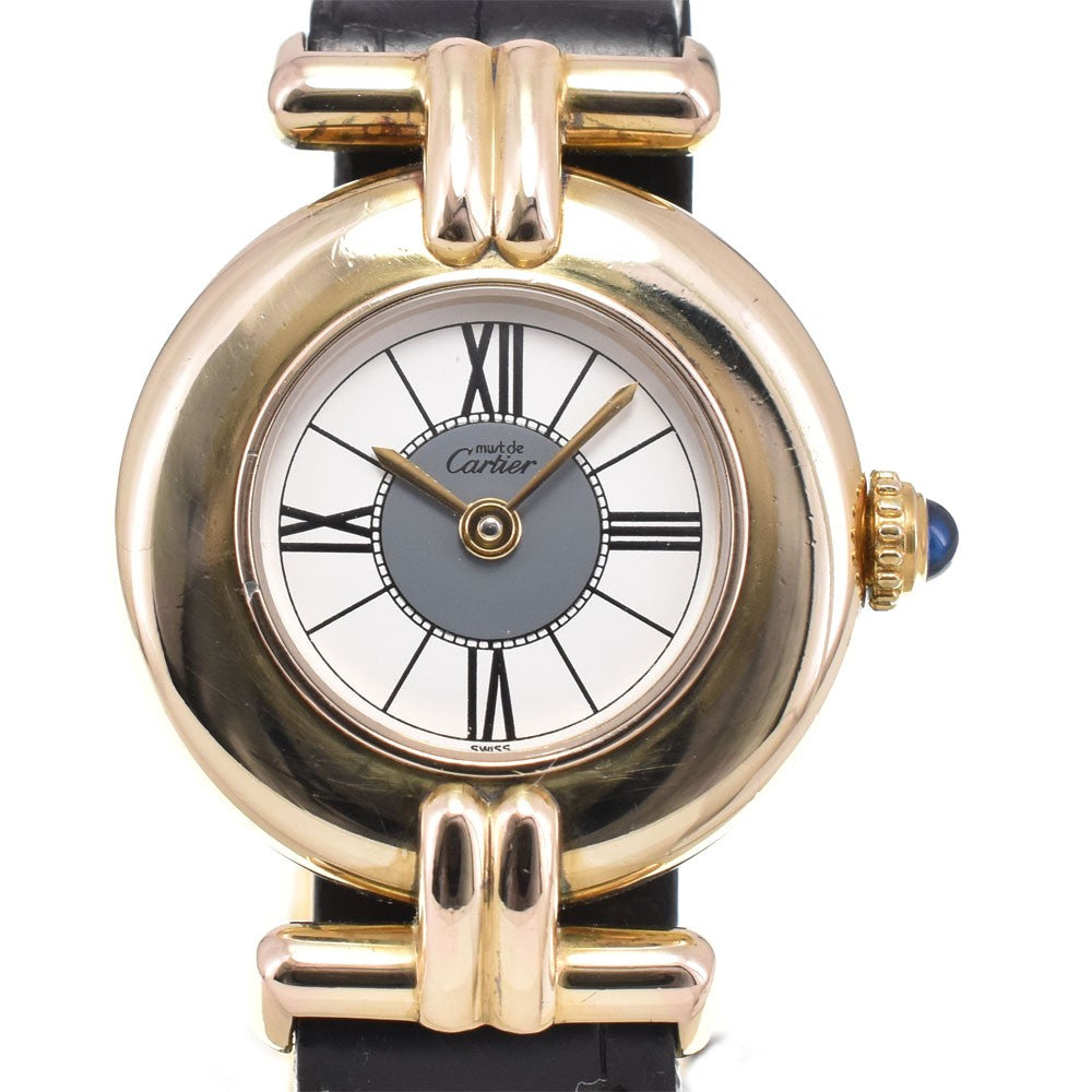 Cartier Must Colisee Vermeil SM Wristwatch - Gold, SV925 (Gold Plated) / Leather