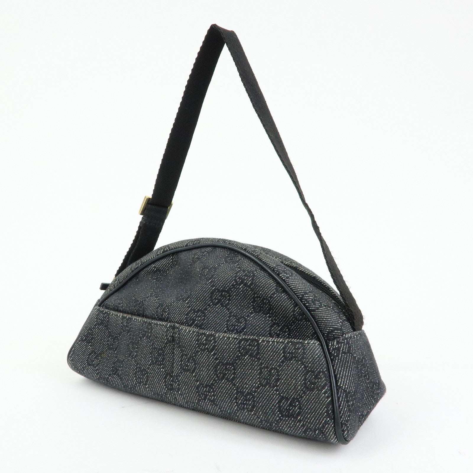 Gucci Shoulder Bag - Black, GG Denim and Leather