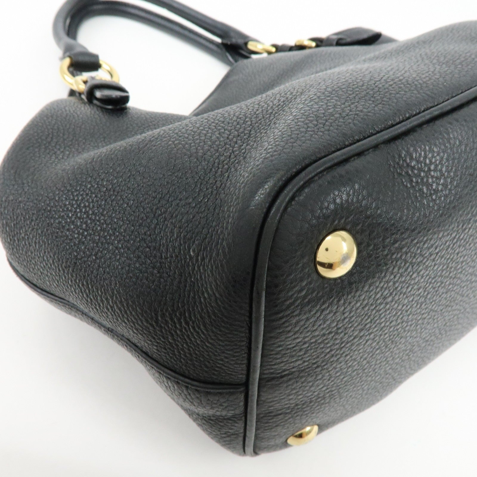 Miu Miu Vittello Phoenix 2Way Hand Shoulder Bag - Black, Leather
