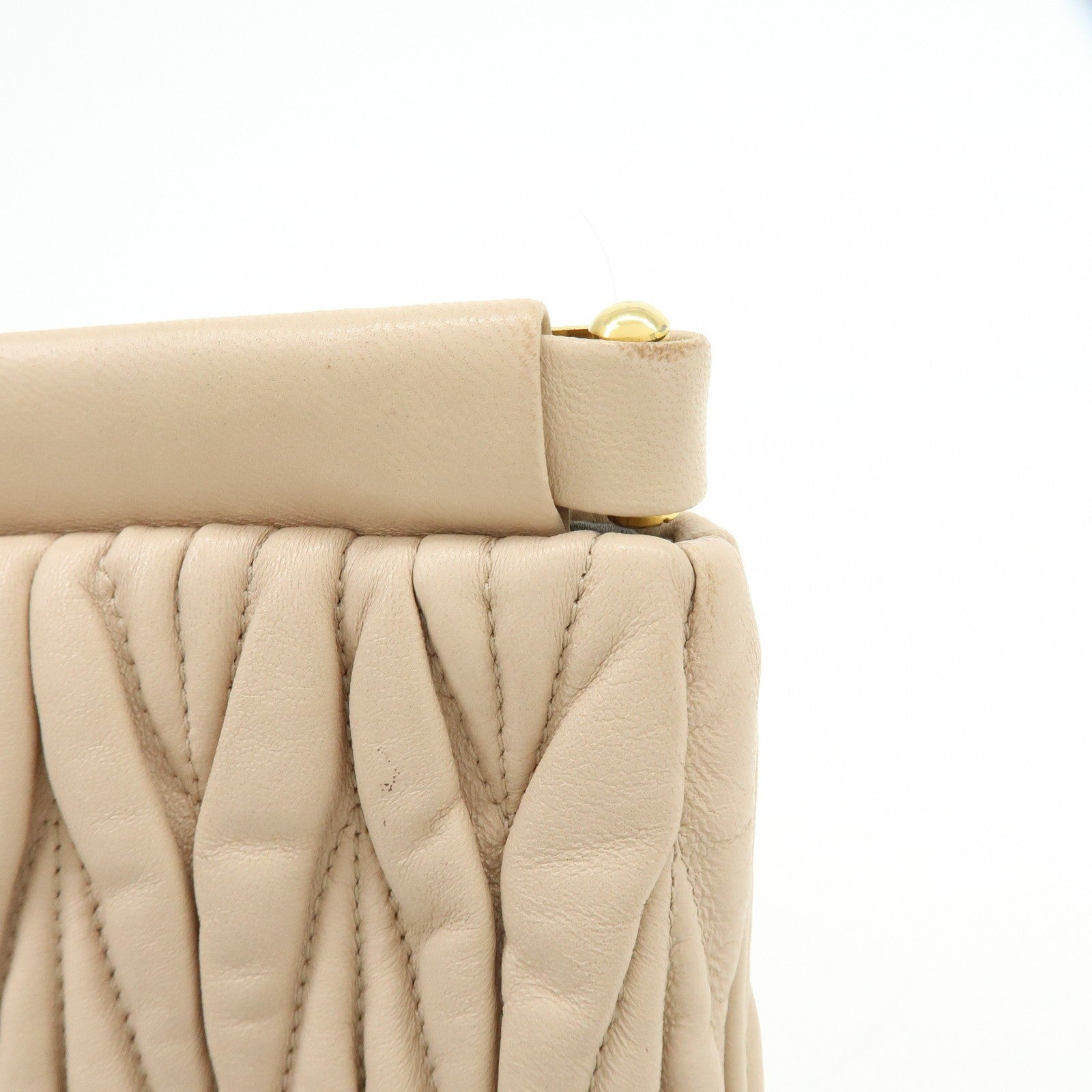 Miu Miu Clutch Bag - Beige, Nappa Leather