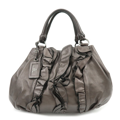 Prada Gathered Tote Bag - Brown, Nappa Leather