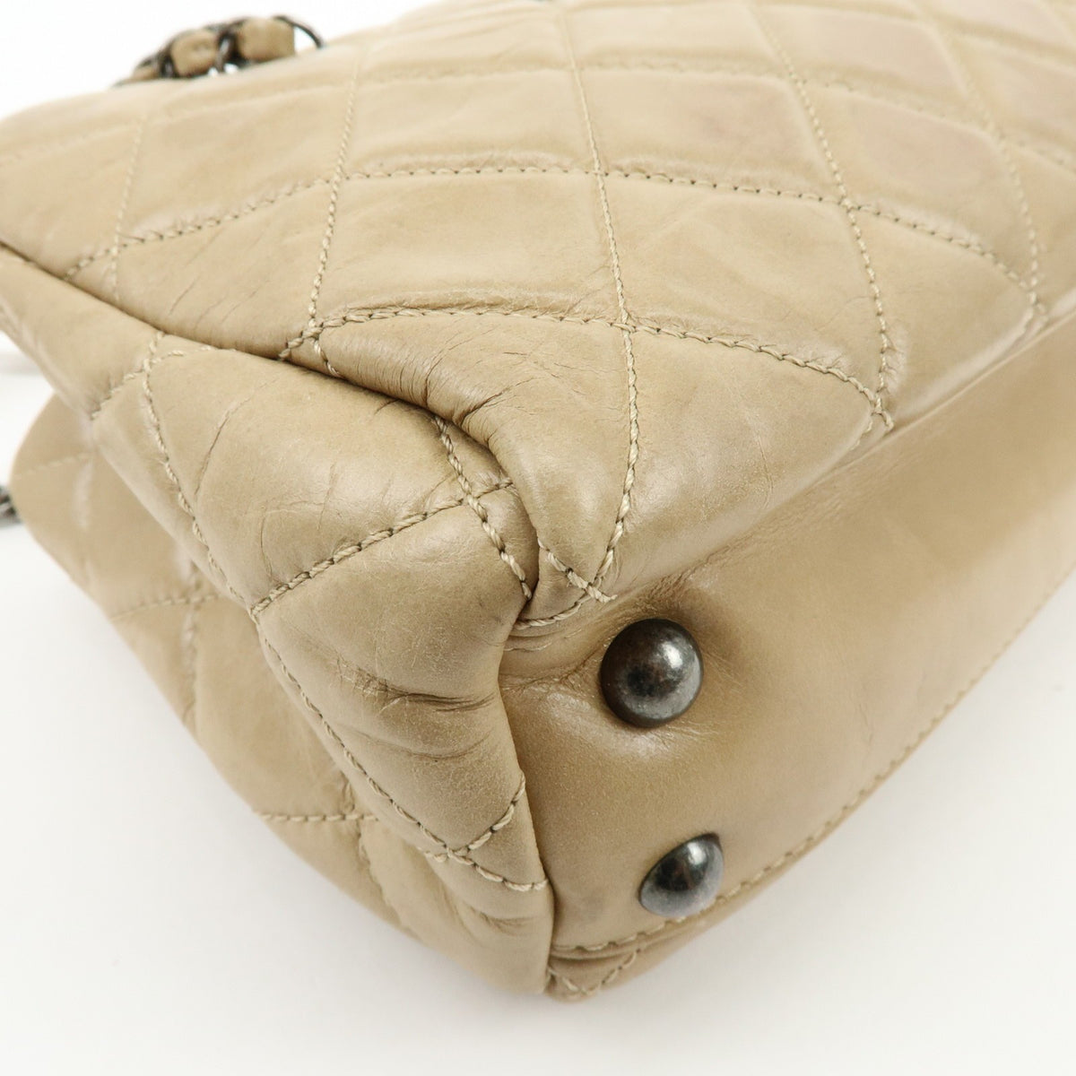 Chanel COCO Mark Matelasse Chain Shoulder Bag - Beige, Calf Skin