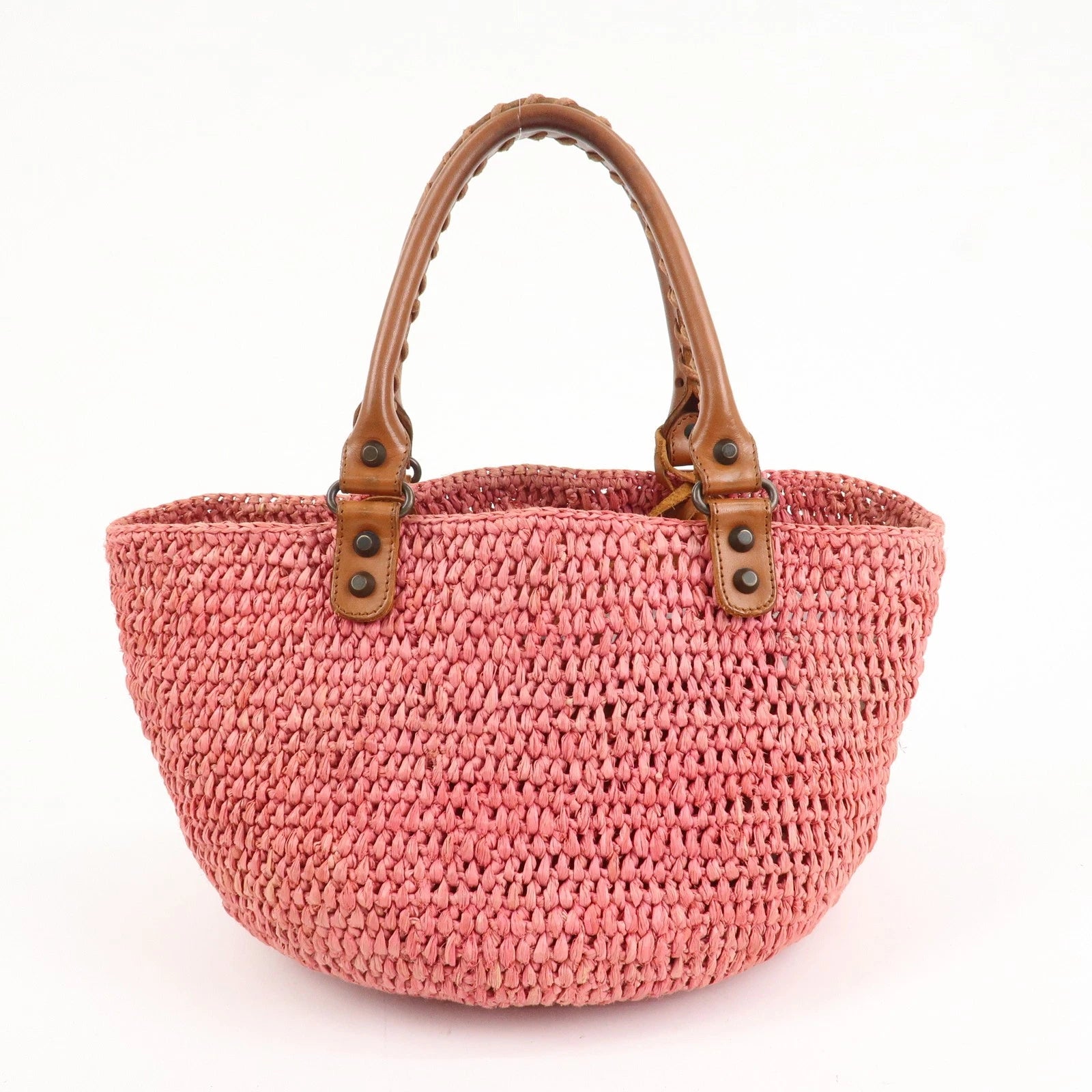 BALENCIAGA Tote Bag - Pink, Straw