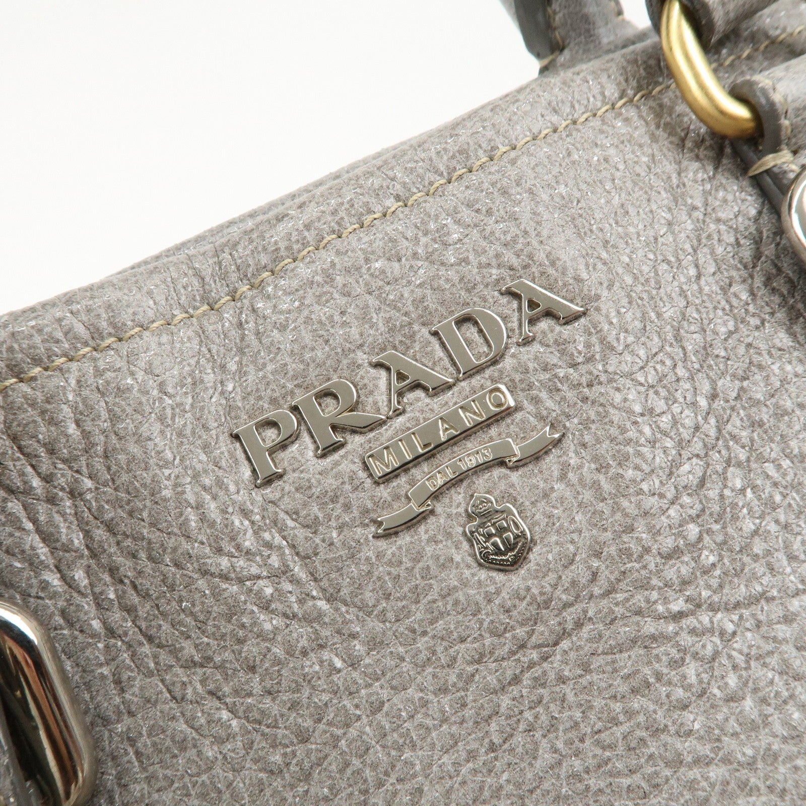 Prada Hand Bag - Gray, Leather