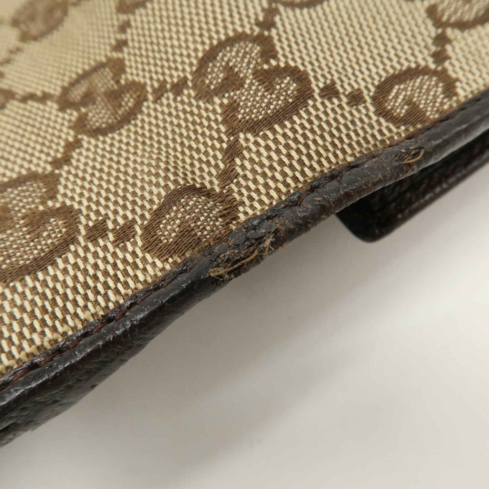 Gucci GG Canvas Leather Bi-fold Long Wallet - Dark Brown, Leather