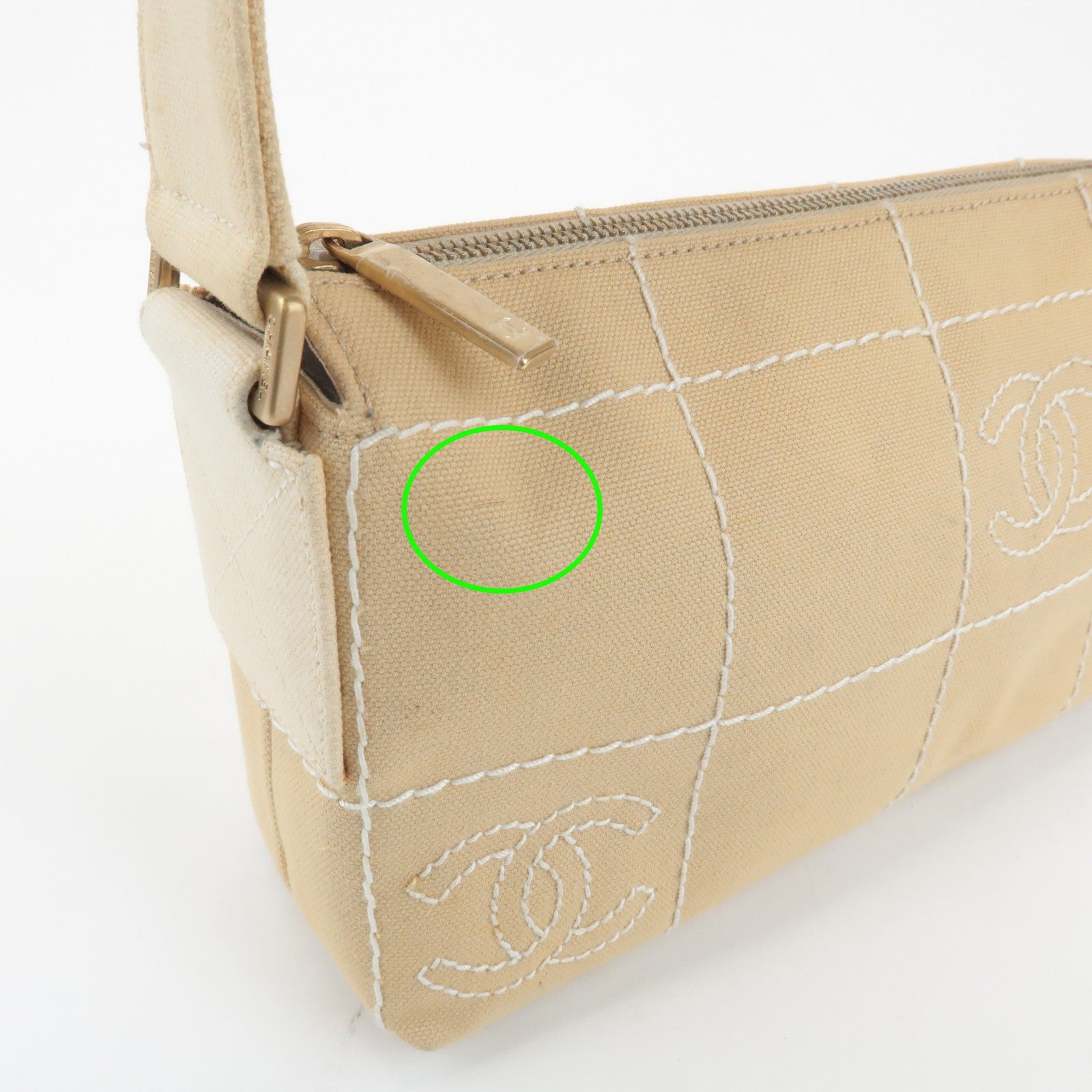Chanel Wild Stitch Shoulder Bag - Beige, Canvas