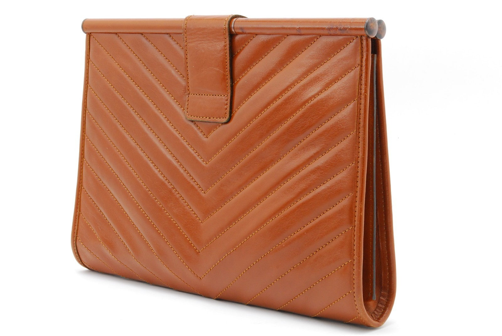 Saint Laurent Yves Saint Laurent Clutch Bag - Brown, Leather