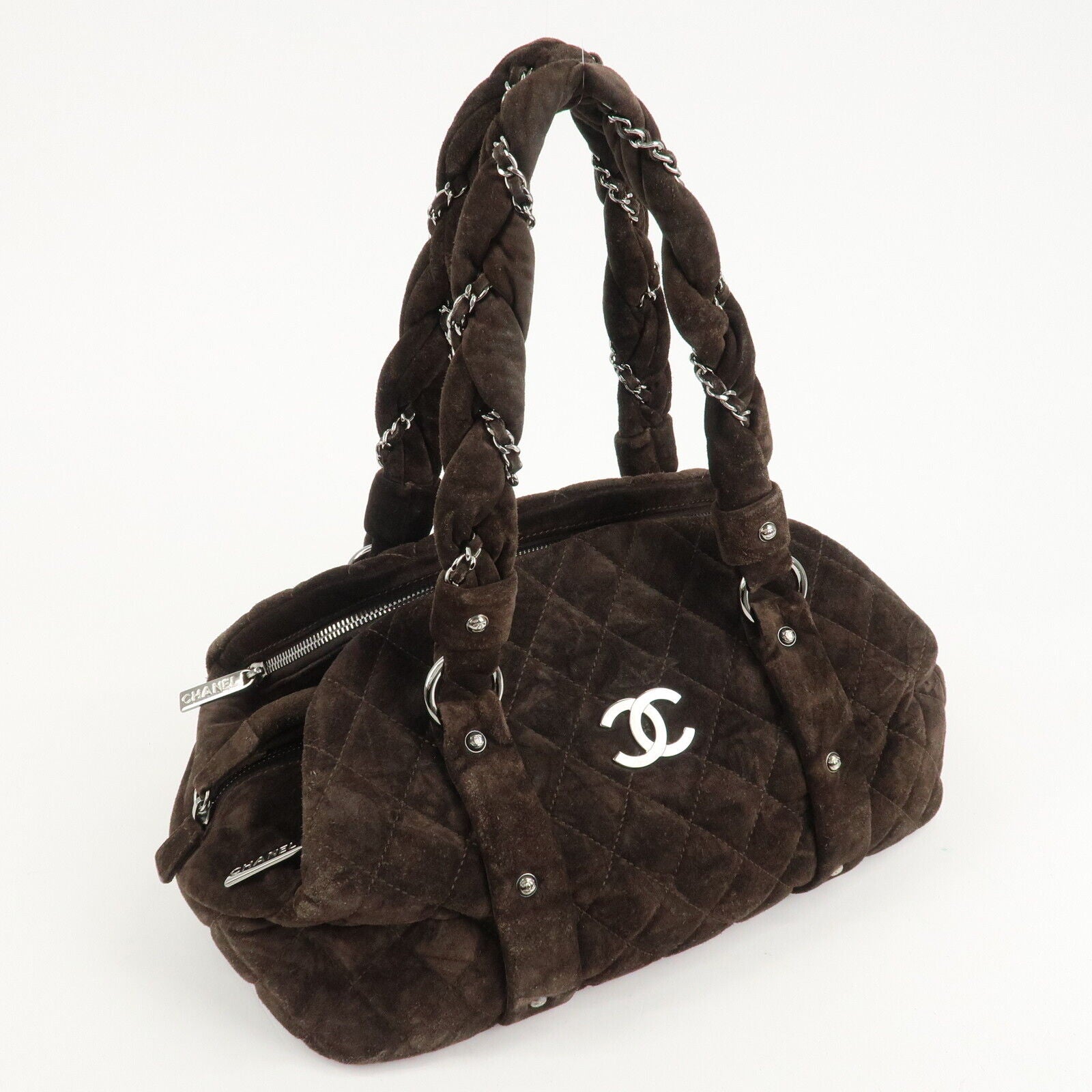 Chanel Matelasse Suede Boston Bag - Brown, Suede