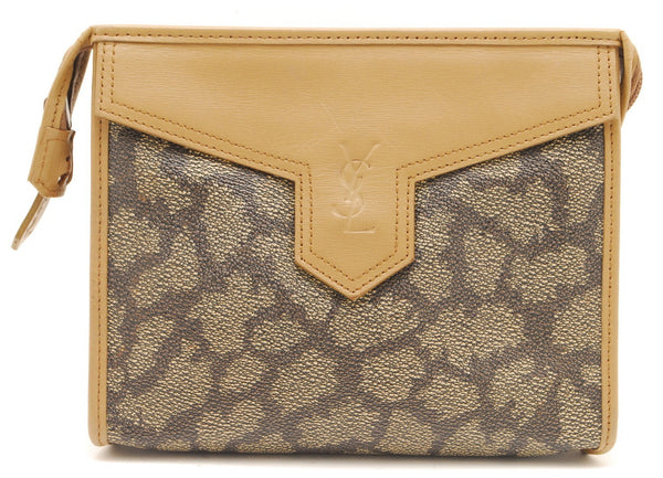Saint Laurent Yves Clutch - Beige, PVC 