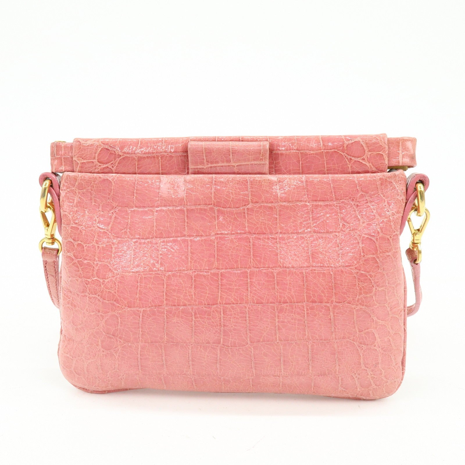 Miu Miu Embossed Leather Crossbody Bag - Pink, Leather