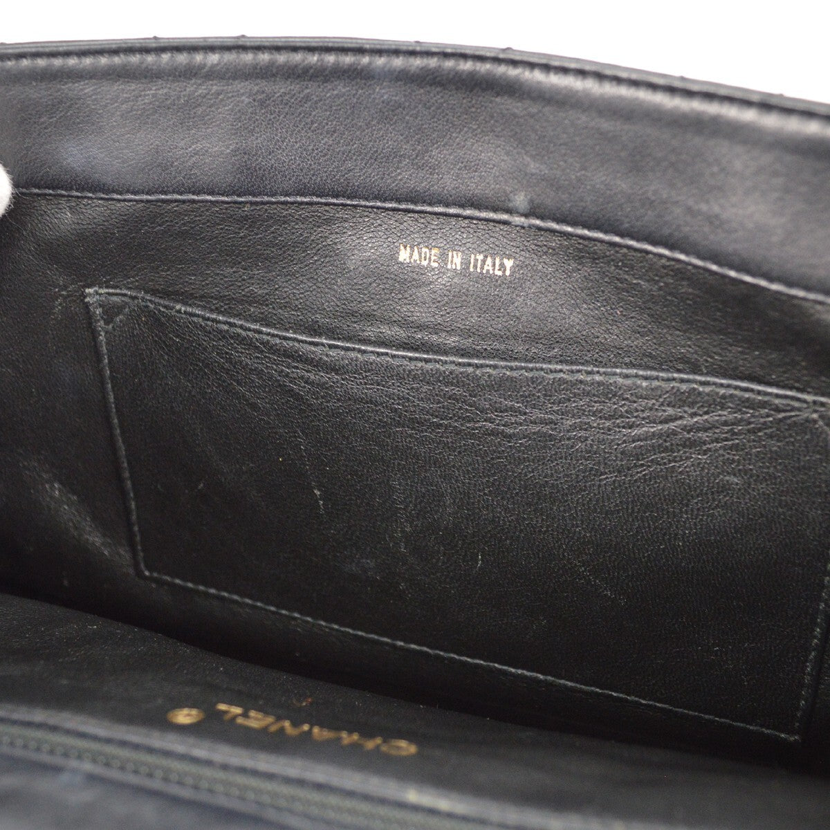 Chanel Straight Flap Shoulder Bag - Black, Lambskin