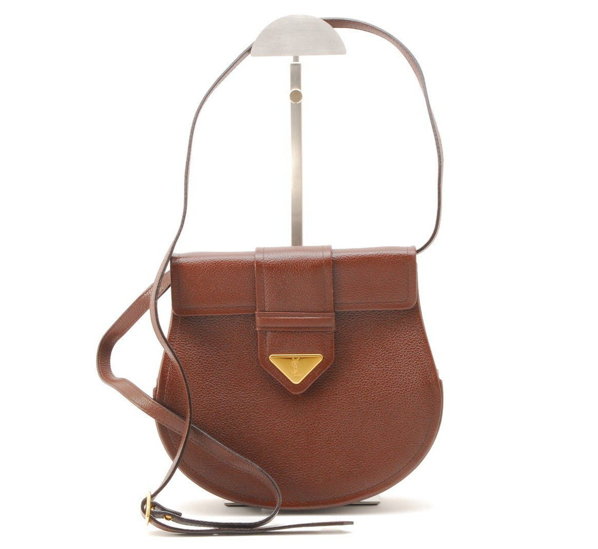 Saint Laurent Vintage Shoulder Crossbody Bag - Brown, Leather