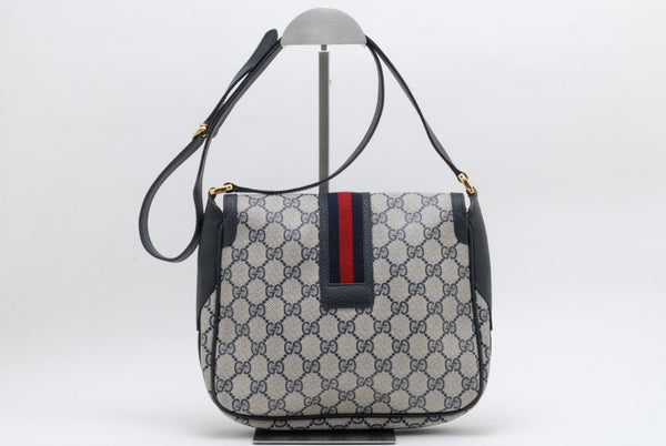 Gucci GG Supreme Shoulder Bag - Navy Blue, Canvas