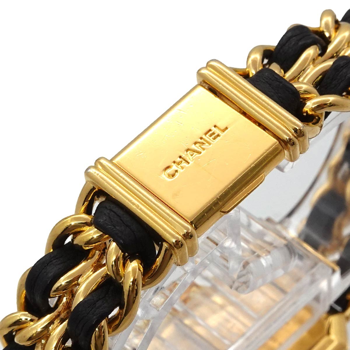 CHANEL Premiere Size L H0001 Watch - Black, Stainless steel/YGP,Leather
