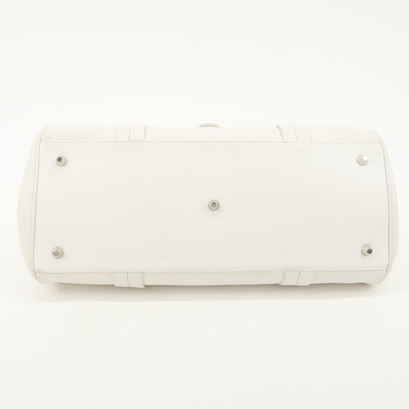 Christian Dior Logo Hand Bag - White, Leather