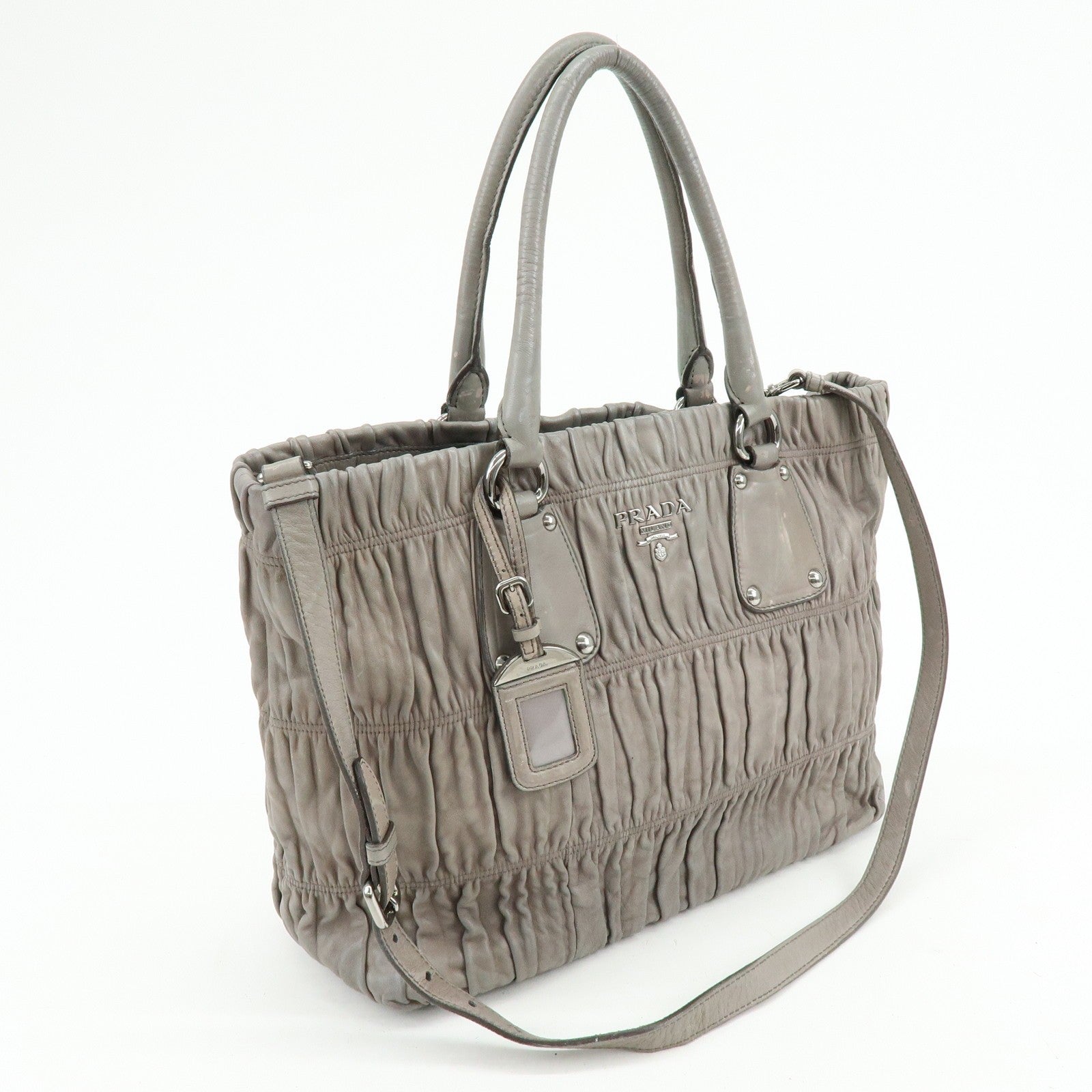 Prada 2Way Bag Hand Bag - Gray, Leather