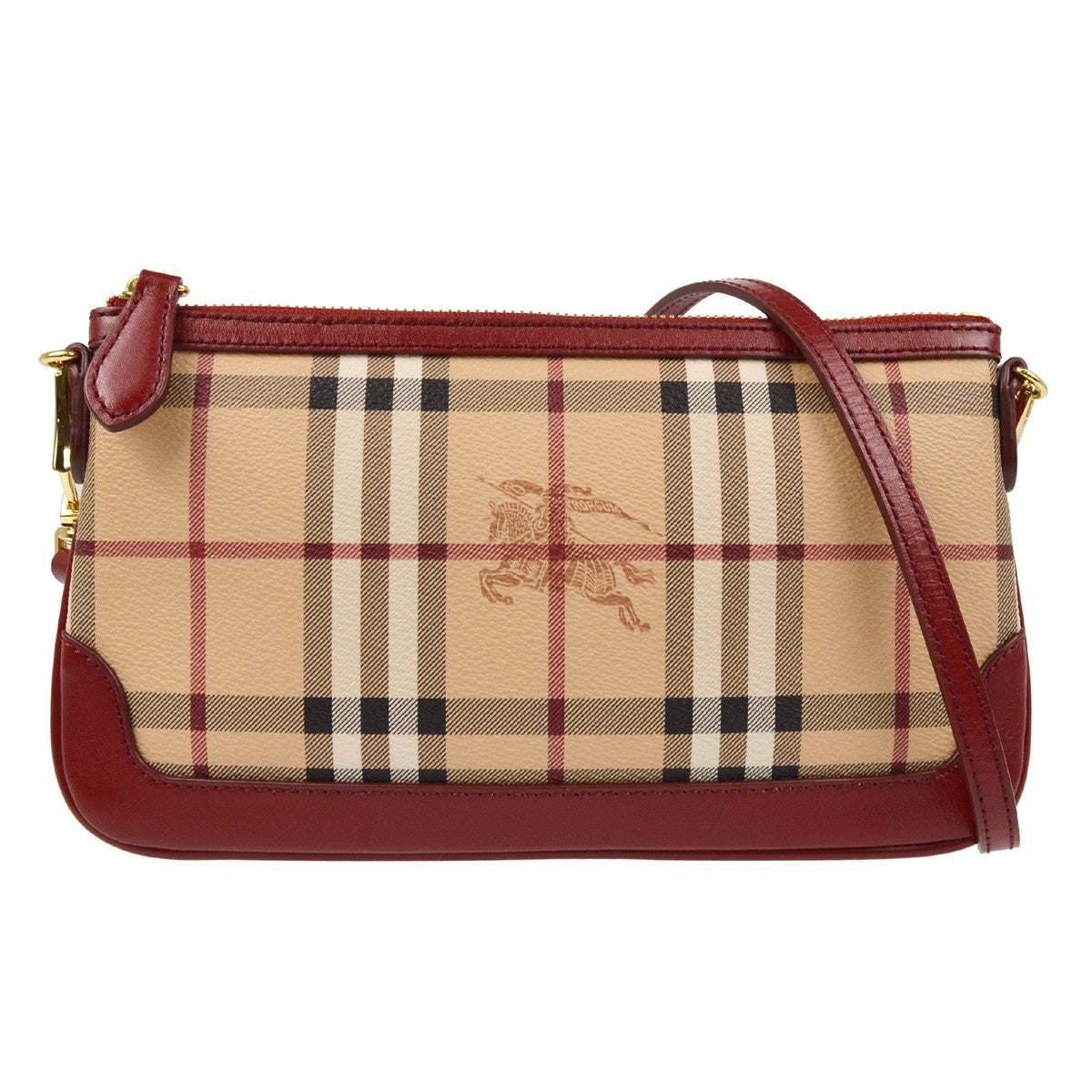 Burberry House Check Crossbody Bag - Beige Red, Leather PVC