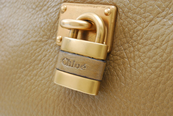 Chloé Paddington Pouch Clutch - Beige, Leather 
