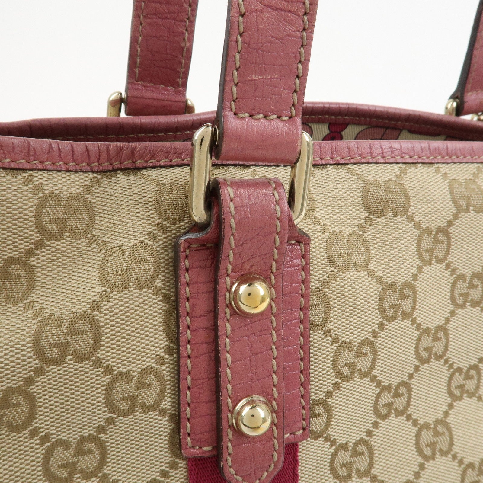 Gucci Tote Bag - Beige Pink, GG Canvas Leather 